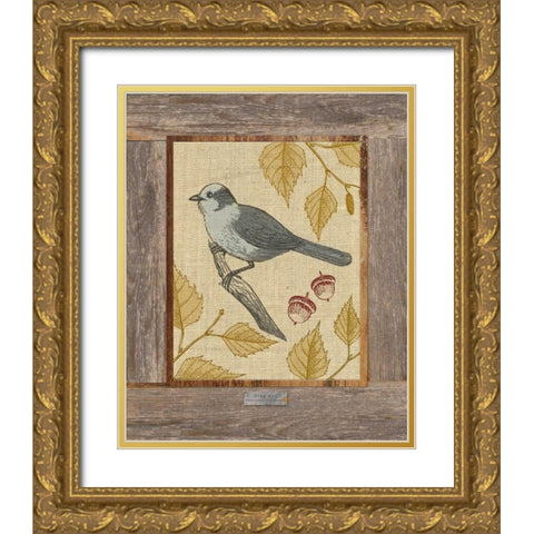 Gray Jay Gold Ornate Wood Framed Art Print with Double Matting by Appleman, Sam