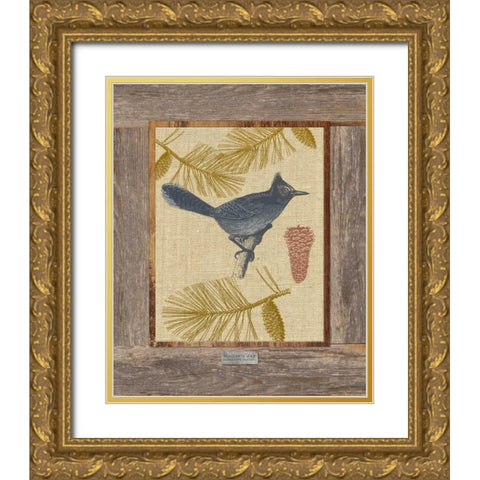 Steller Jay Gold Ornate Wood Framed Art Print with Double Matting by Appleman, Sam