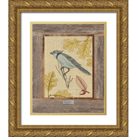 Blue Jay Gold Ornate Wood Framed Art Print with Double Matting by Appleman, Sam