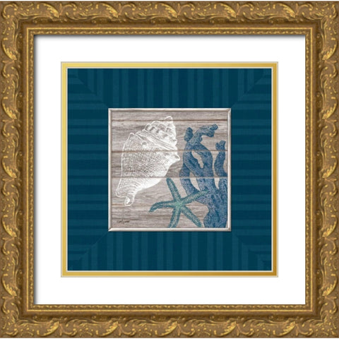 Coastal Treasures Gold Ornate Wood Framed Art Print with Double Matting by Appleman, Sam