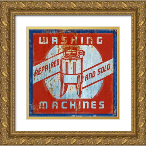 Washing Machines Gold Ornate Wood Framed Art Print with Double Matting by Appleman, Sam