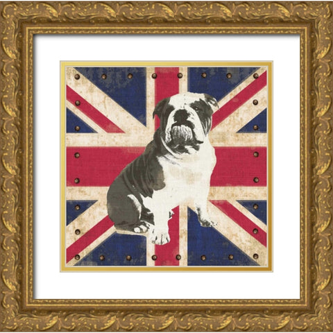 British Bulldog Gold Ornate Wood Framed Art Print with Double Matting by Appleman, Sam
