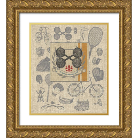 Olympic Exercise Club Detail Gold Ornate Wood Framed Art Print with Double Matting by Appleman, Sam