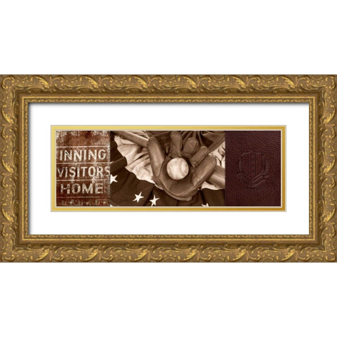 All American Game Gold Ornate Wood Framed Art Print with Double Matting by Appleman, Sam