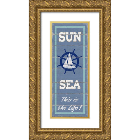 Sun and Sea Panel Gold Ornate Wood Framed Art Print with Double Matting by Appleman, Sam