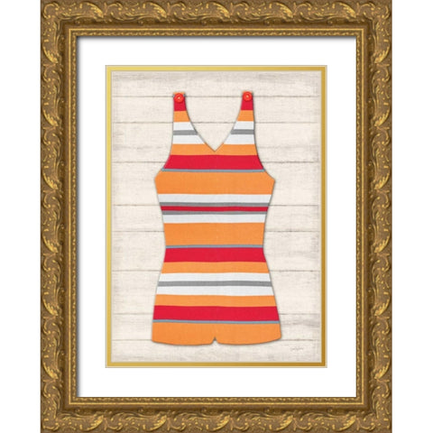 Vintage Swim Suit 1 Gold Ornate Wood Framed Art Print with Double Matting by Appleman, Sam