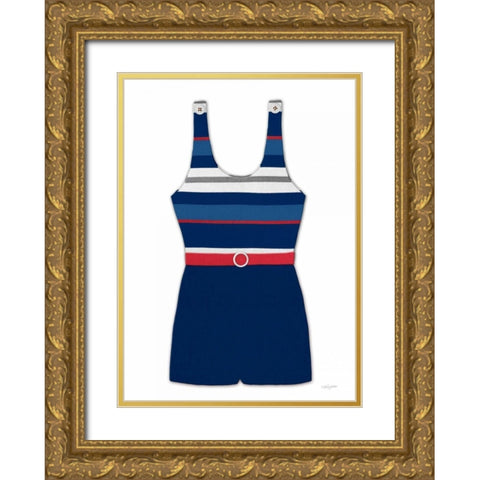 Vintage Swim Suit 2 B and R White Gold Ornate Wood Framed Art Print with Double Matting by Appleman, Sam