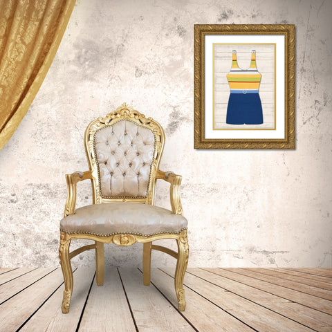 Vintage Swim Suit 2 Gold Ornate Wood Framed Art Print with Double Matting by Appleman, Sam