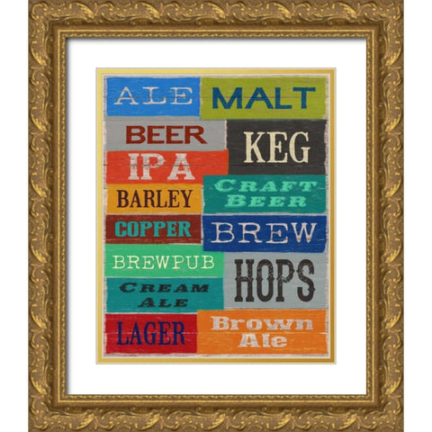 Beer Speak Gold Ornate Wood Framed Art Print with Double Matting by Appleman, Sam