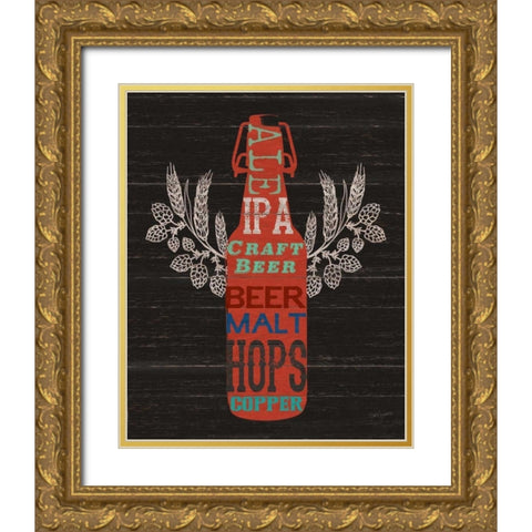 Old Style Ale Bottle Gold Ornate Wood Framed Art Print with Double Matting by Appleman, Sam