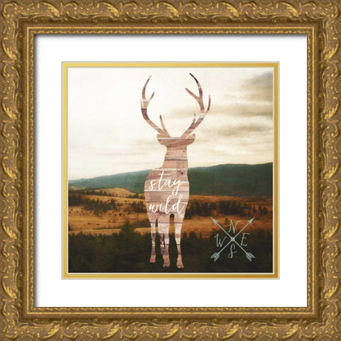 Stay Wild Gold Ornate Wood Framed Art Print with Double Matting by Appleman, Sam