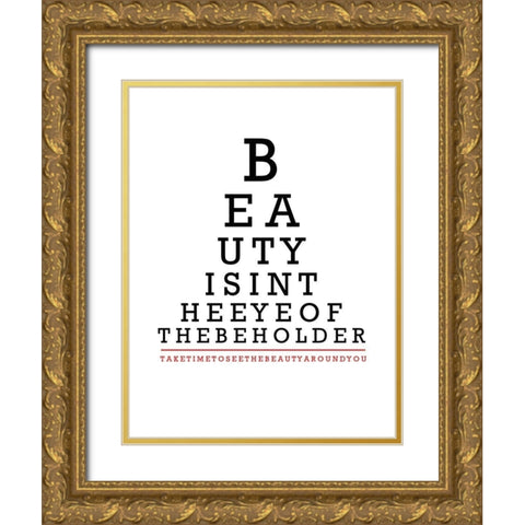 Beauty Eye Chart Gold Ornate Wood Framed Art Print with Double Matting by Appleman, Sam