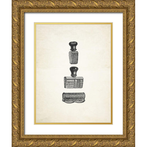 Stamped! Gold Ornate Wood Framed Art Print with Double Matting by Appleman, Sam