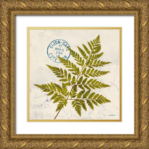 JADE FOREST LEAF 1 Gold Ornate Wood Framed Art Print with Double Matting by Yamada, Morgan