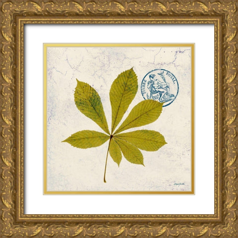 JADE FOREST LEAF 3 Gold Ornate Wood Framed Art Print with Double Matting by Yamada, Morgan