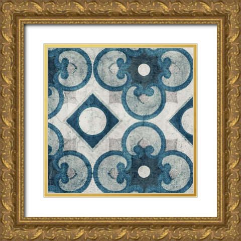 Persian Jewel Blue 3 Gold Ornate Wood Framed Art Print with Double Matting by Yamada, Morgan