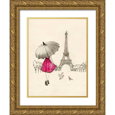 Sketching a Parisian Memory Gold Ornate Wood Framed Art Print with Double Matting by Yamada, Morgan