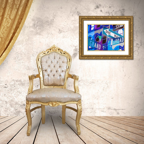 Broadway and Grand  Gold Ornate Wood Framed Art Print with Double Matting by Taylor, Evangeline