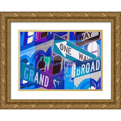 Broadway and Grand  Gold Ornate Wood Framed Art Print with Double Matting by Taylor, Evangeline