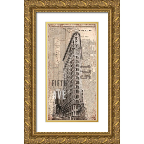 175 Fifth Avenue Gold Ornate Wood Framed Art Print with Double Matting by Taylor, Evangeline