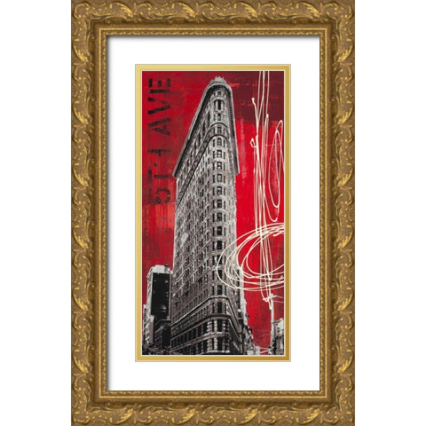 5th Avenue Icon Gold Ornate Wood Framed Art Print with Double Matting by Taylor, Evangeline