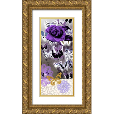 Butterfly Showers 2 Gold Ornate Wood Framed Art Print with Double Matting by Taylor, Evangeline