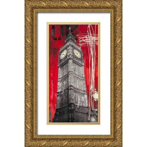 On British Time Gold Ornate Wood Framed Art Print with Double Matting by Taylor, Evangeline