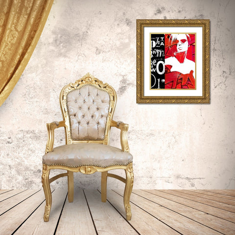 Fashion Graffiti 1 Gold Ornate Wood Framed Art Print with Double Matting by Taylor, Evangeline