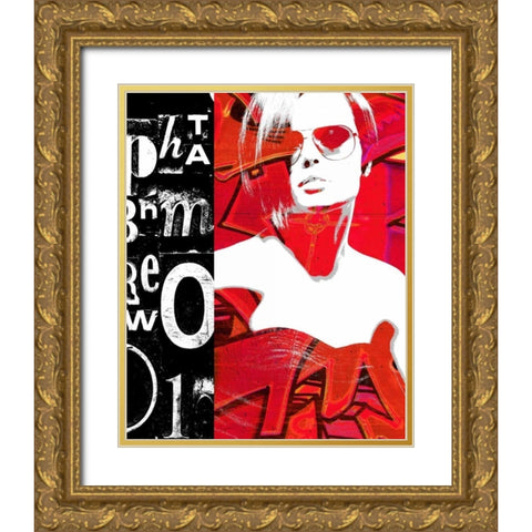 Fashion Graffiti 1 Gold Ornate Wood Framed Art Print with Double Matting by Taylor, Evangeline