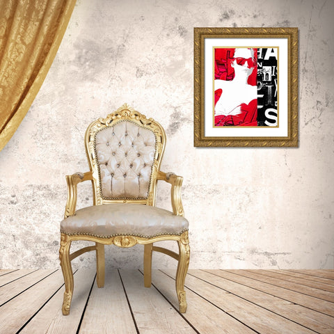 Fashion Graffiti 2 Gold Ornate Wood Framed Art Print with Double Matting by Taylor, Evangeline