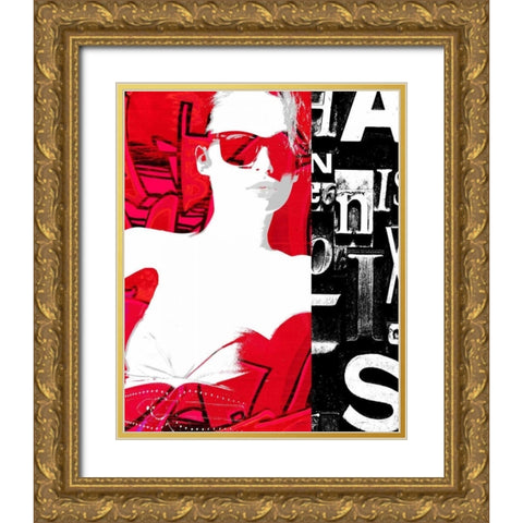 Fashion Graffiti 2 Gold Ornate Wood Framed Art Print with Double Matting by Taylor, Evangeline
