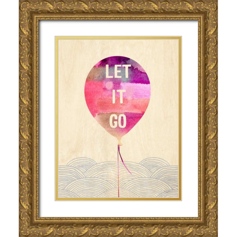 Let It Go Gold Ornate Wood Framed Art Print with Double Matting by Taylor, Evangeline