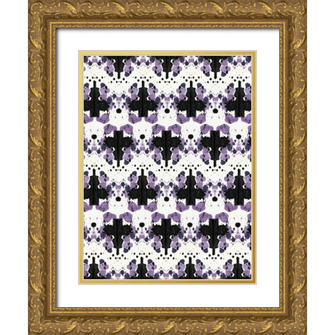 Ink Blot Pattern Gold Ornate Wood Framed Art Print with Double Matting by Taylor, Evangeline