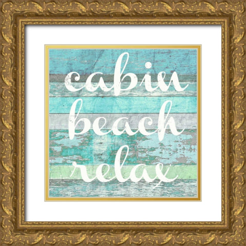 lake words 2 Gold Ornate Wood Framed Art Print with Double Matting by Taylor, Evangeline