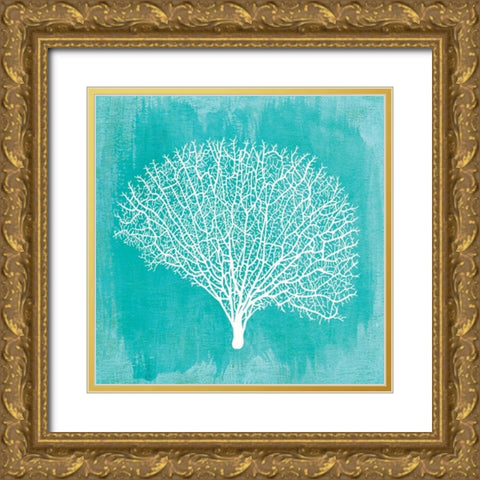 Tropical Sea Fan 1 Gold Ornate Wood Framed Art Print with Double Matting by Taylor, Evangeline