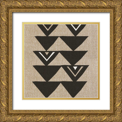 Global Geometric Print 2 Gold Ornate Wood Framed Art Print with Double Matting by Taylor, Evangeline