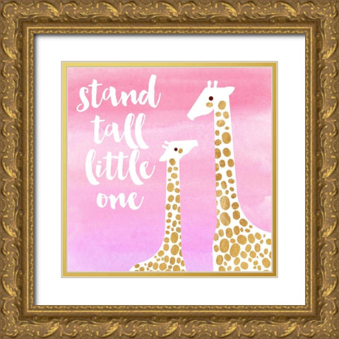 Stand Tall Pink Gold Ornate Wood Framed Art Print with Double Matting by Taylor, Evangeline