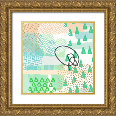 SwirlÃ©e 1 Gold Ornate Wood Framed Art Print with Double Matting by Taylor, Evangeline