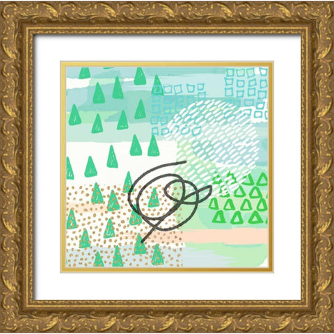 SwirlÃ©e 2 Gold Ornate Wood Framed Art Print with Double Matting by Taylor, Evangeline