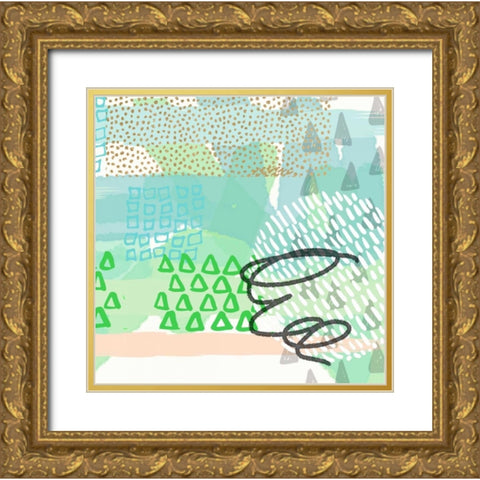 SwirlÃ©e 3 Gold Ornate Wood Framed Art Print with Double Matting by Taylor, Evangeline