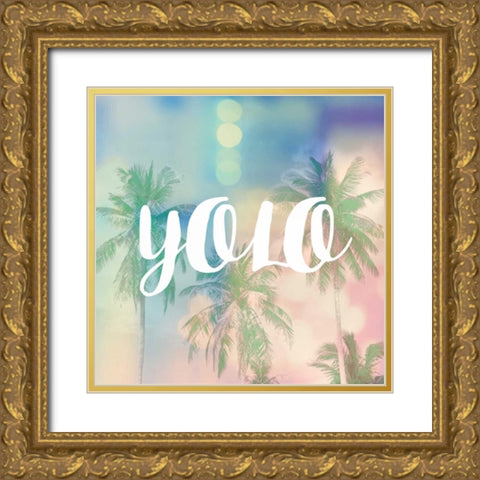 YOLO Gold Ornate Wood Framed Art Print with Double Matting by Taylor, Evangeline