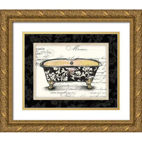 Boudoir Bath 1 Gold Ornate Wood Framed Art Print with Double Matting by Valentina