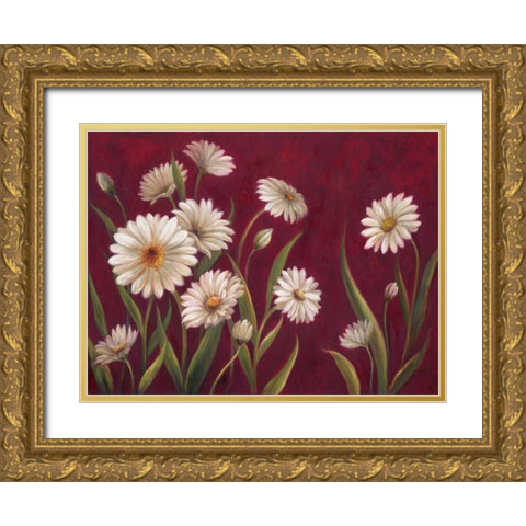 Harmony Daisies  Gold Ornate Wood Framed Art Print with Double Matting by Art Atelier Alliance