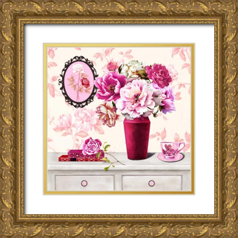 Parisian In Pink 2 Gold Ornate Wood Framed Art Print with Double Matting by Art Atelier Alliance