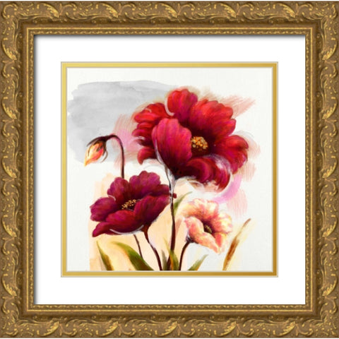 Floral Adagio Gold Ornate Wood Framed Art Print with Double Matting by Art Atelier Alliance