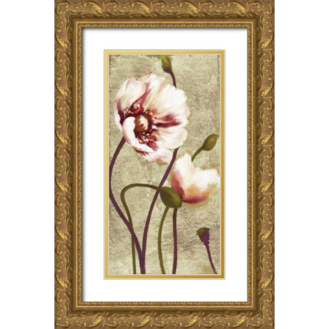 Dancing Poppies 1 Gold Ornate Wood Framed Art Print with Double Matting by Art Atelier Alliance