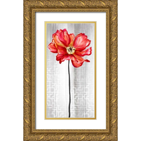 Metropolitan Flower Gold Ornate Wood Framed Art Print with Double Matting by Art Atelier Alliance