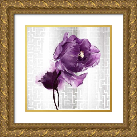 Exquisite Spring Tulip Gold Ornate Wood Framed Art Print with Double Matting by Art Atelier Alliance