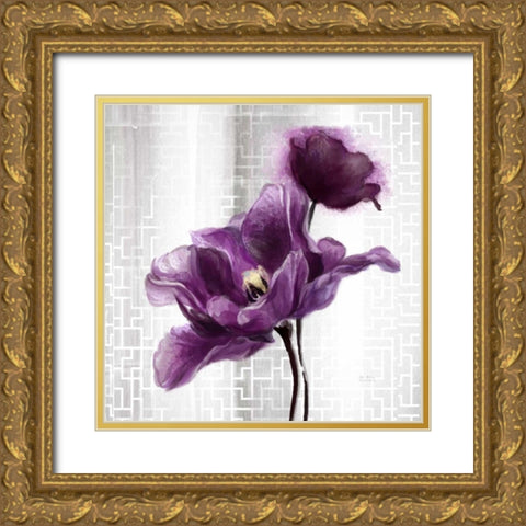 Ethereal Spring Tulip Gold Ornate Wood Framed Art Print with Double Matting by Art Atelier Alliance