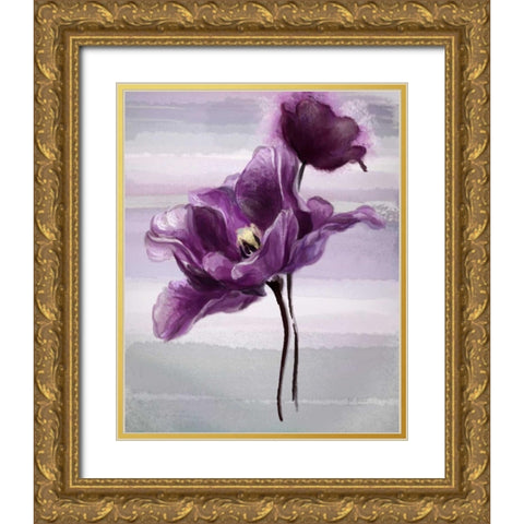 Ethereal Tulip Gold Ornate Wood Framed Art Print with Double Matting by Art Atelier Alliance